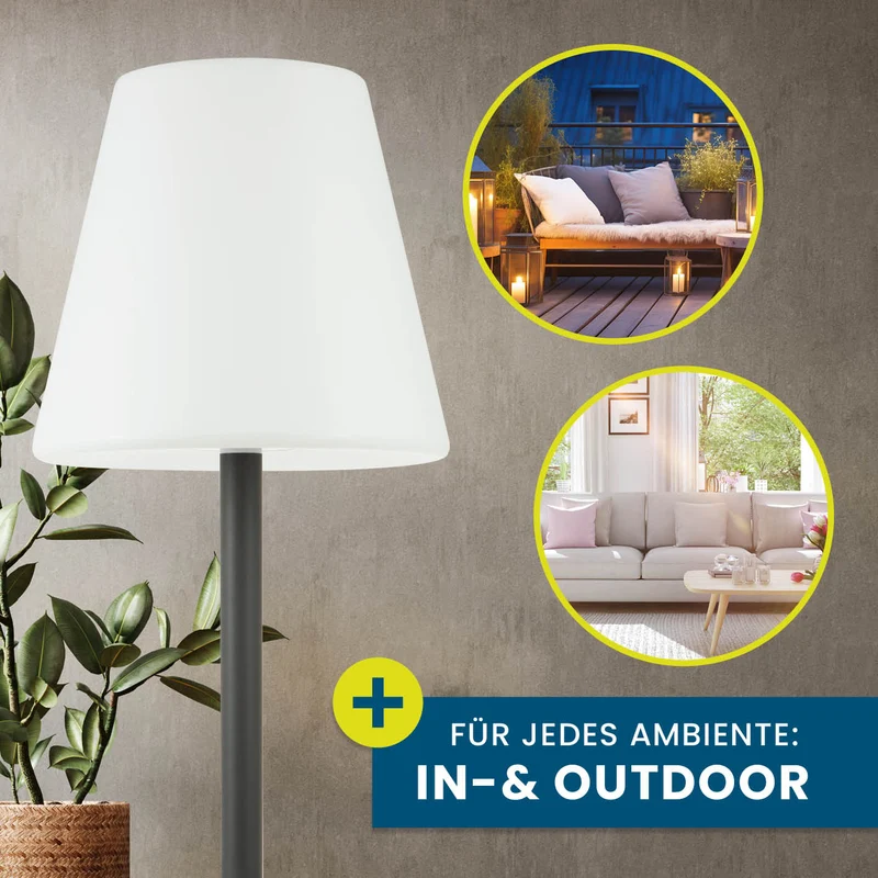 LED-Standleuchte dimmbar - 187 cm - schwarz/weiß