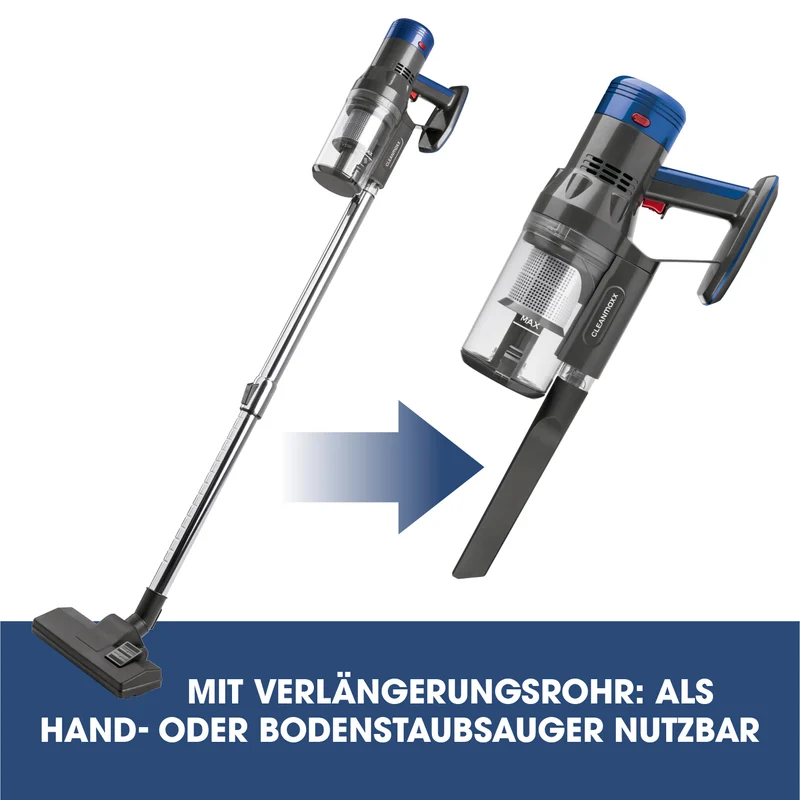 Kabelloser Hand- und Bodenstaubsauger mit Zyklontechnologie - anthrazit/blau