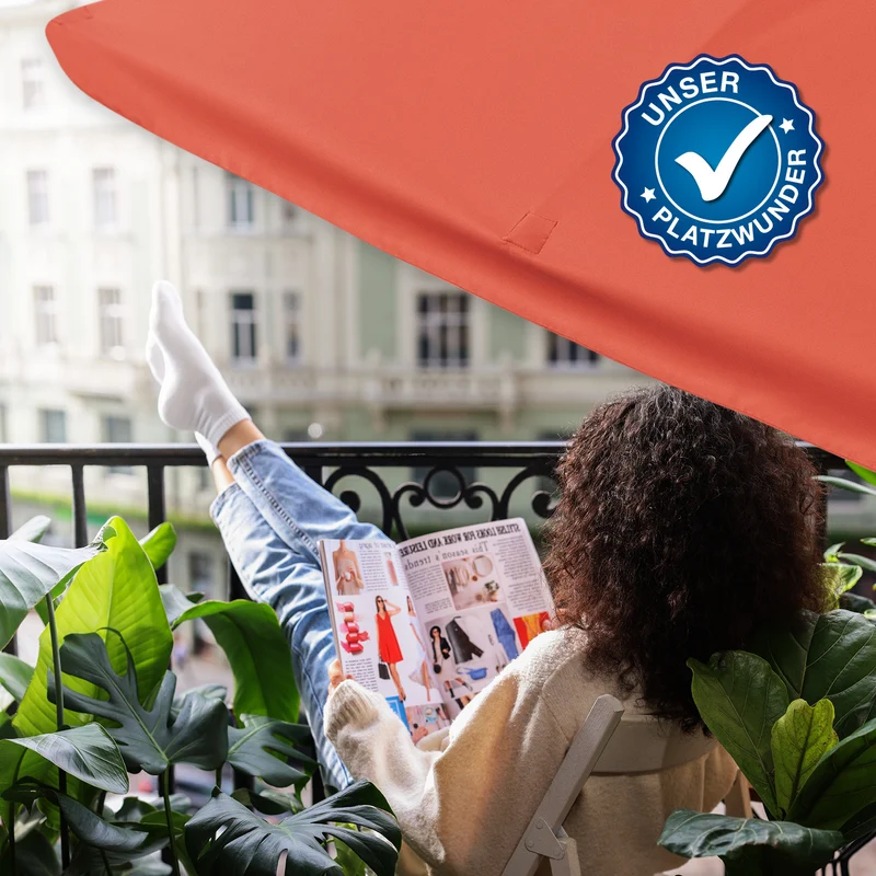 EASYmaxx Sonnenschirm - rechteckig, terrakottafarben