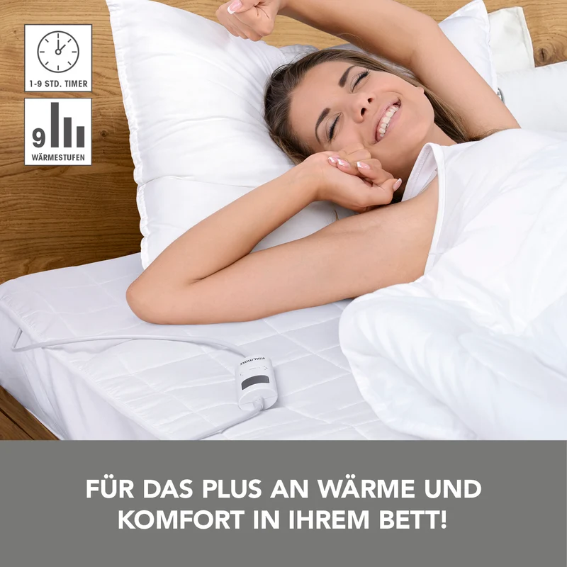 Wärmeunterbett - 9 Wärmestufen - 200x95x30cm - weiß