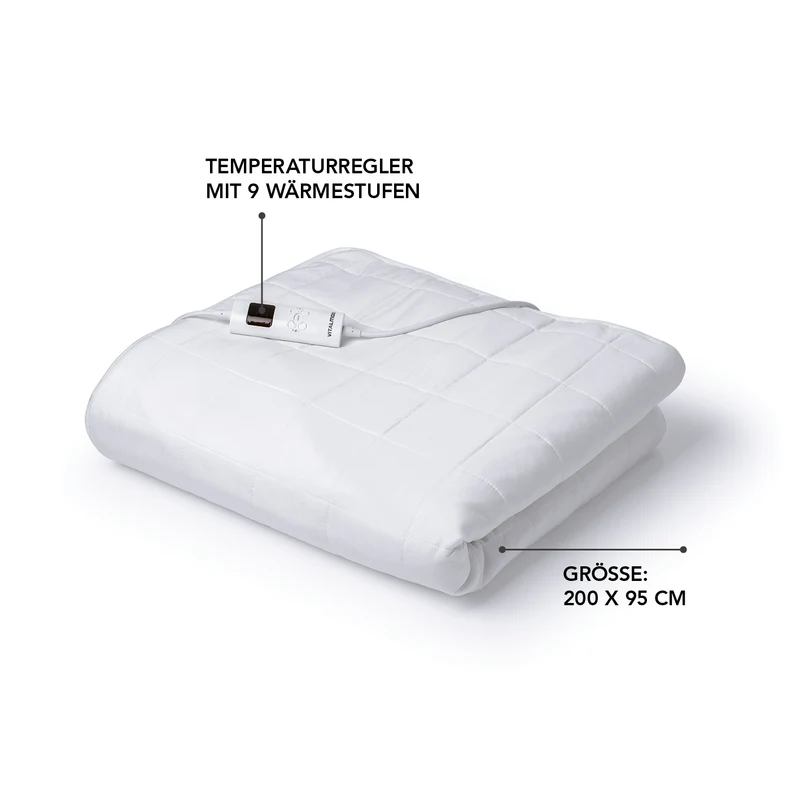 Wärmeunterbett - 9 Wärmestufen - 200x95x30cm - weiß