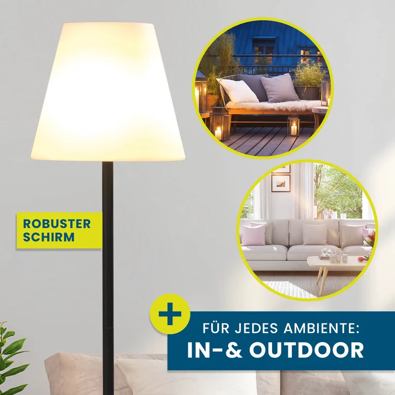 Solar-Stehlampe - 3-fach höhenverstellbar - 3 Helligkeitsstufen
