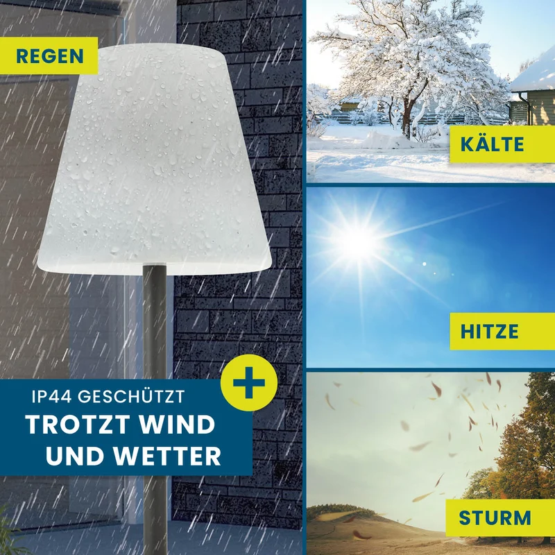 Solar-Stehlampe - 3-fach höhenverstellbar - 3 Helligkeitsstufen