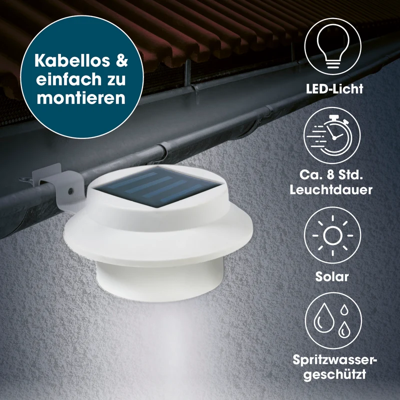 Dachrinnen-Leuchten - 3er-Set