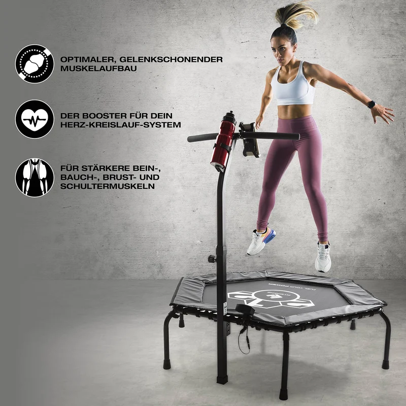 Fitness-Trampolin Smart - 5-fach höhenverstellbarer Haltegriff