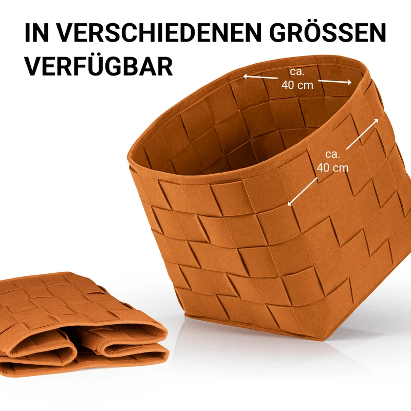 Filz-Aufbewahrungskorb L - 40 x 40 x 40 cm - Rost