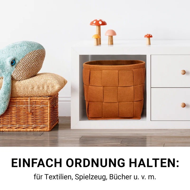 Filz-Aufbewahrungskorb L - 40 x 40 x 40 cm - Rost