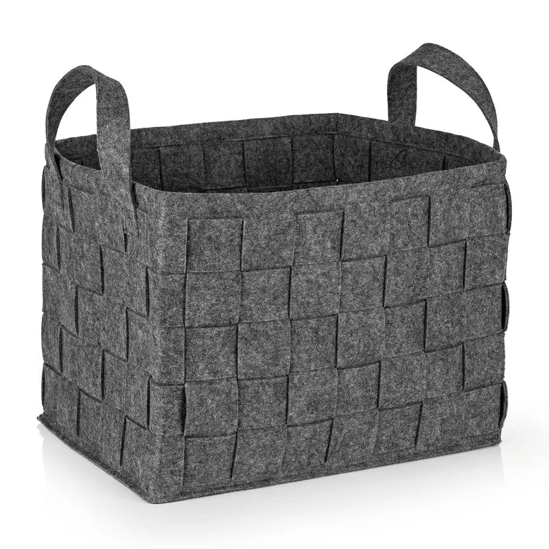 Filz-Aufbewahrungstasche L - 40 x 30 x 30 cm - Dunkelgrau