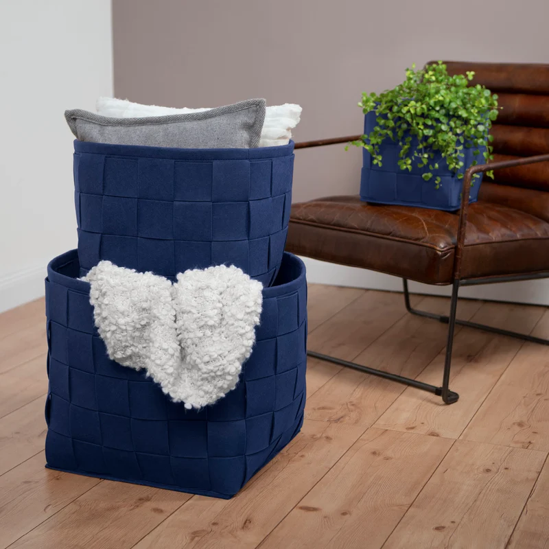 Filz-Aufbewahrungstasche M - 35 x 25 x 25 cm - Dunkelblau