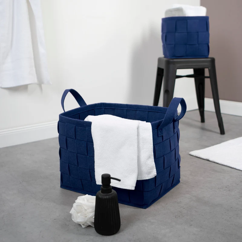 Filz-Aufbewahrungstasche L - 40 x 30 x 30 cm - Dunkelblau