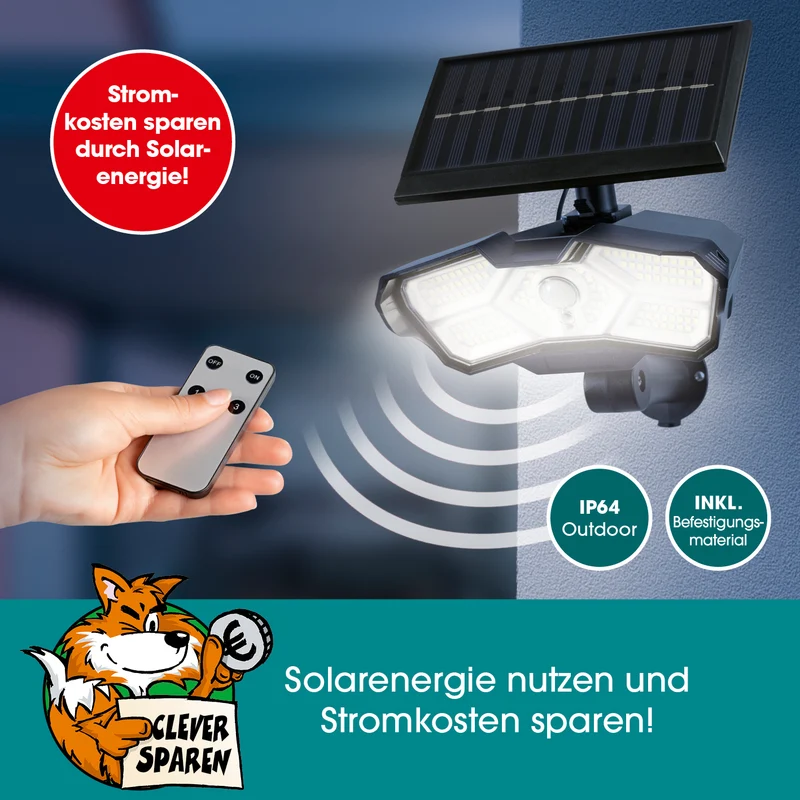 LED-Solarstrahler mit Bewegungsmelder