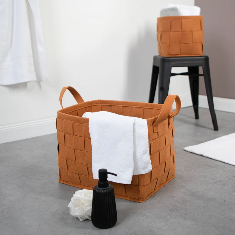 Filz-Aufbewahrungskorb S - 24 x 24 x 24 cm - Rost