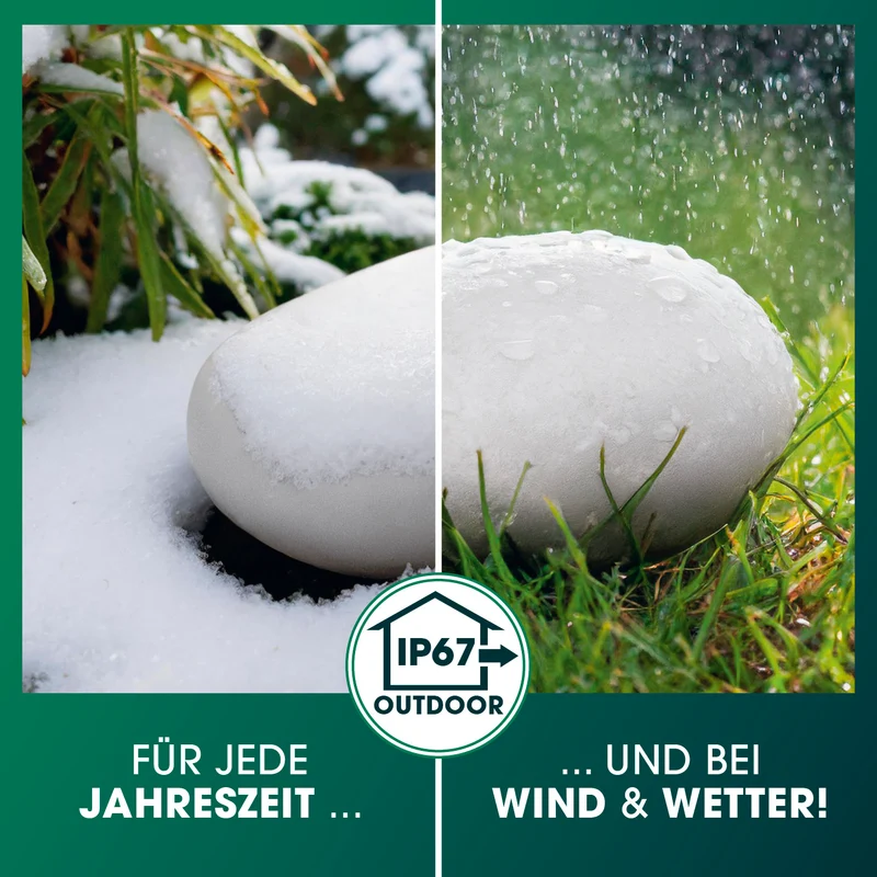 Solar-Leuchte Stein mit Farbwechsel