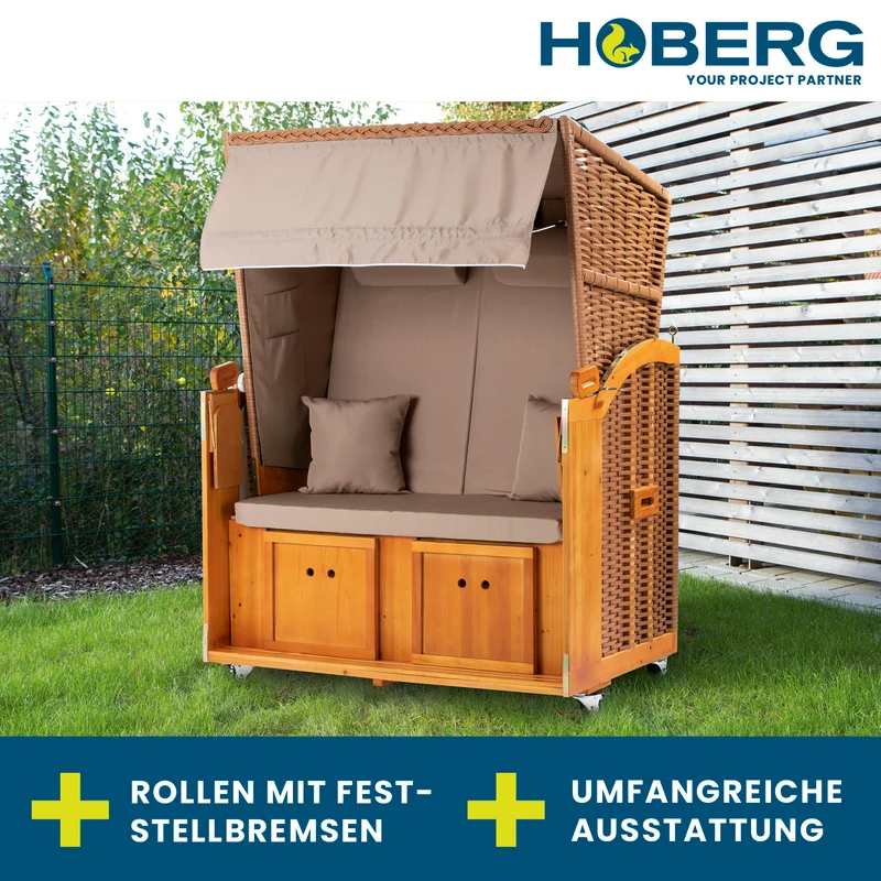 2-Sitzer-Strandkorb (Ostsee) mit Rollen