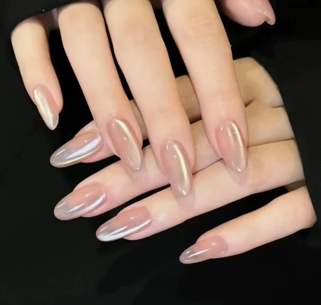 Premium Glänzende Mandel Form Nagelverlängerungen Karnz