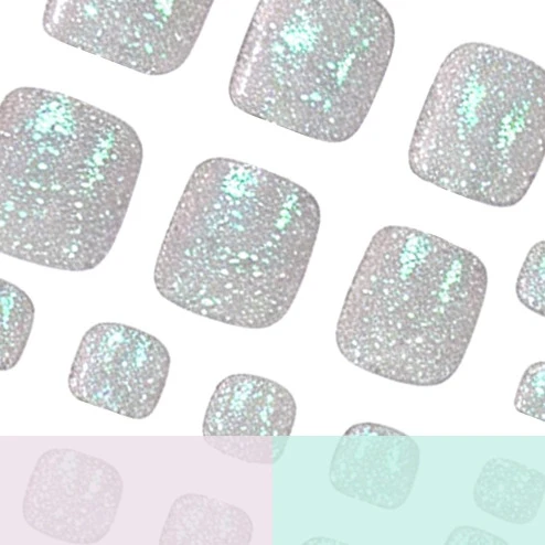 Premium Glitzernde Pediküre Nagelkunst Karnz