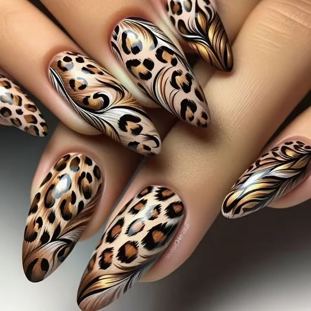 Premium Künstlerische Leopard Druck Nagel Verbesserungen Karnz