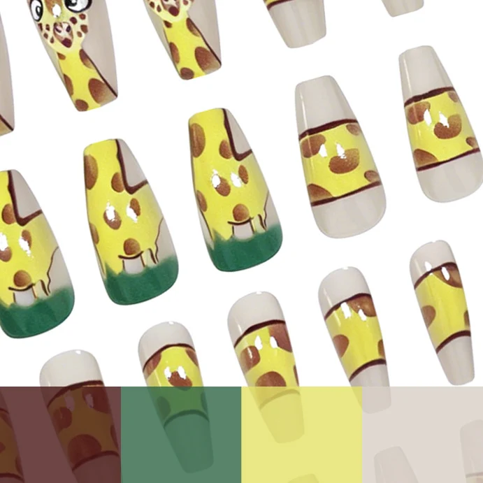Verspielte Giraffen-themed Nagelkunstverzierungen Karnz