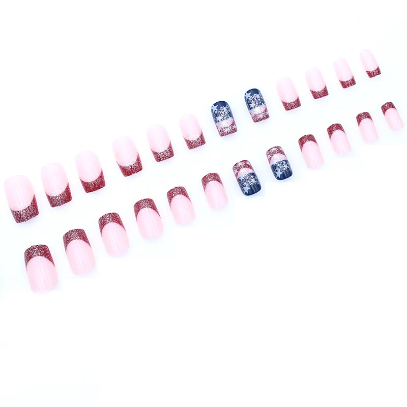 Patriotische Glitzer-Nagelkunst Karnz