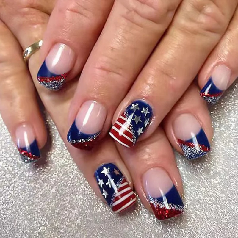 Patriotische Nagelkunst Designs Karnz