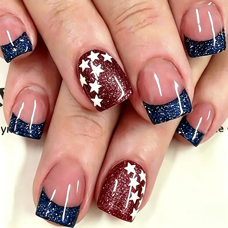 Patriotisches Glitzer-Nagelkunst-Set Karnz