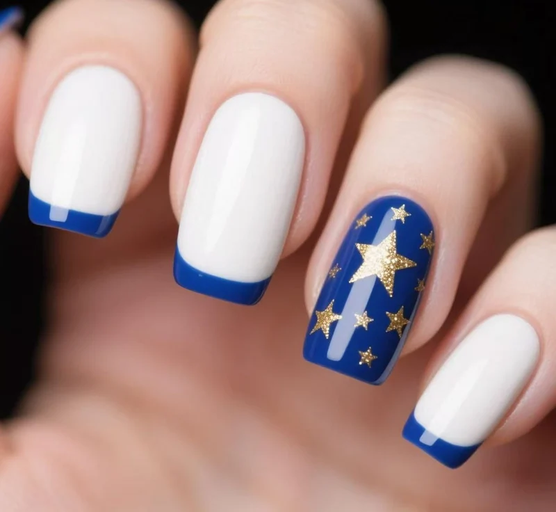 Patriotisches Glitzer-Gel-Nagelkunst Karnz