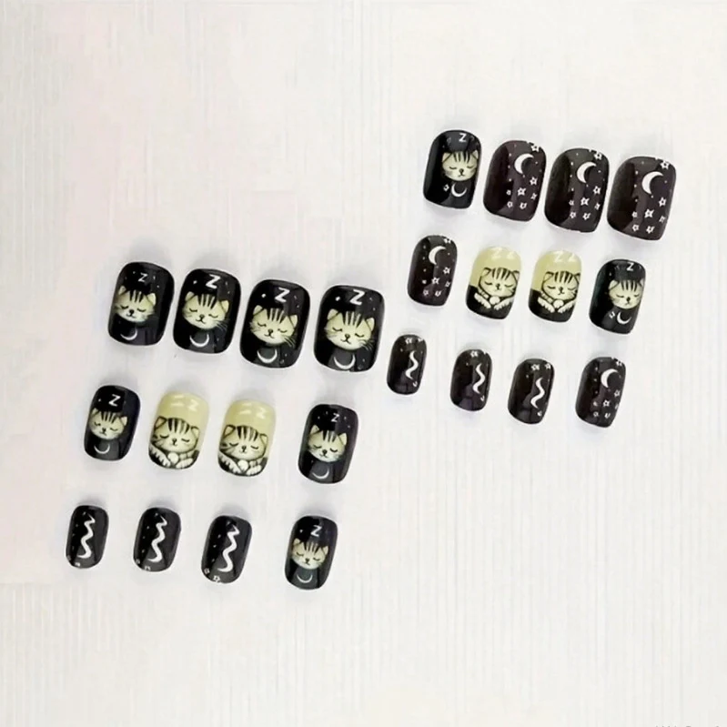 Verspielt Kätzchen-Themen Nagelkunst Karnz