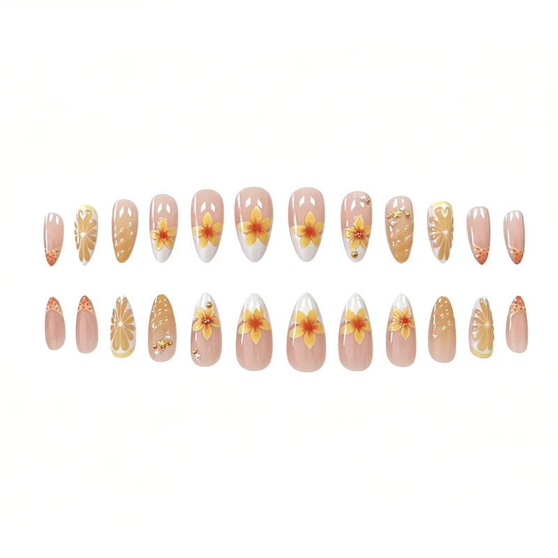 Tropische florale Acryl-Nagelverstärkungen Karnz