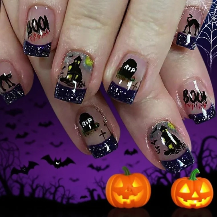 Themen Halloween Nagel Kunst Erweiterungen Karnz