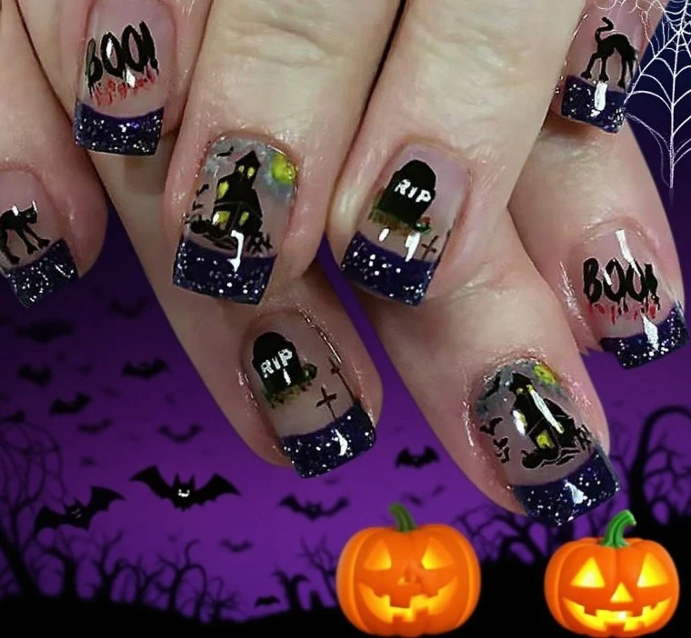 Themen Halloween Nagel Kunst Erweiterungen Karnz