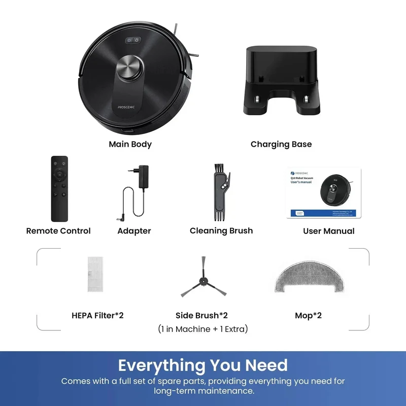 Proscenic Q10 Robot Vacuum | 8000Pa Suction & LiDAR Navigation