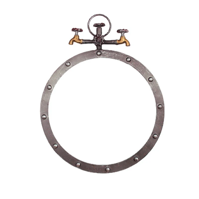 Industriell-Style Rundwandspiegel mit Vintage-Rohrdesign Karnz