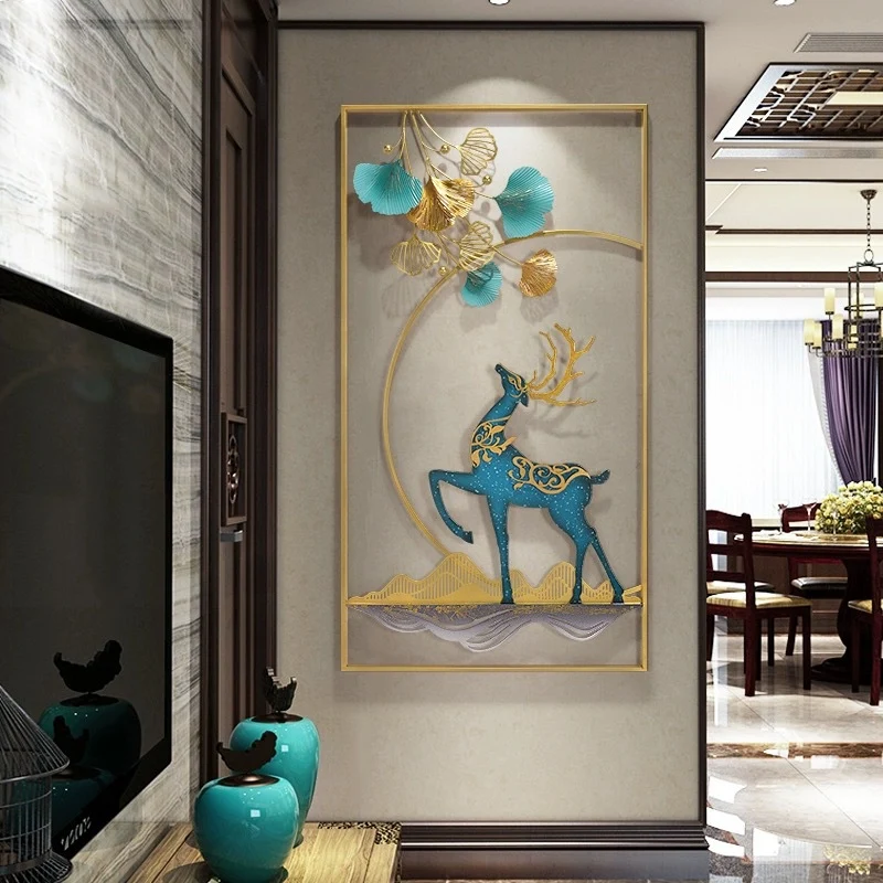 Elegante Metallhirsch Wandkunst Skulptur Karnz