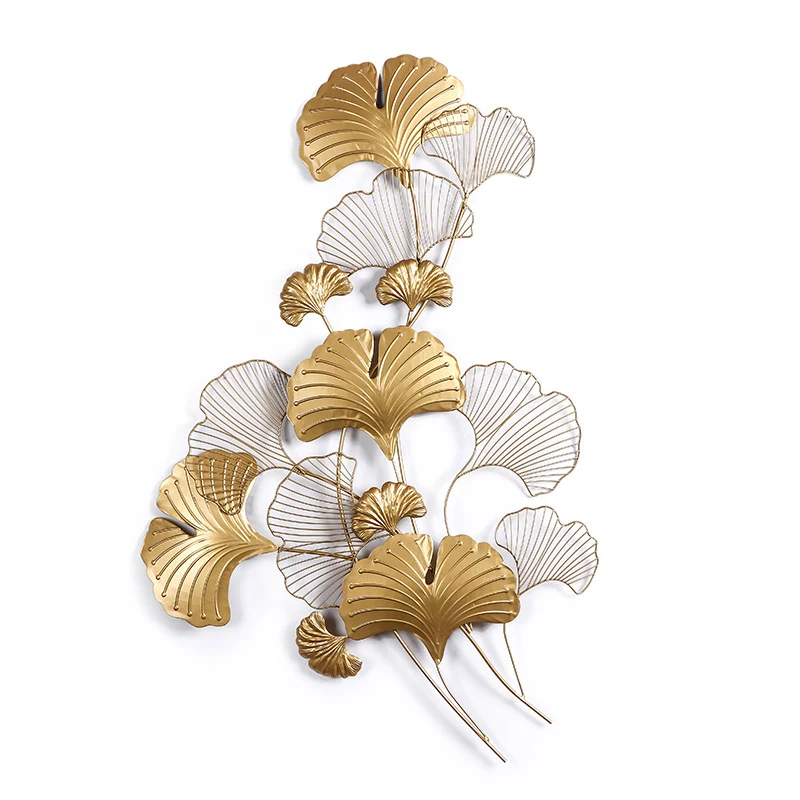 Elegante Ginkgo Blatt Wandkunst Skulptur Karnz