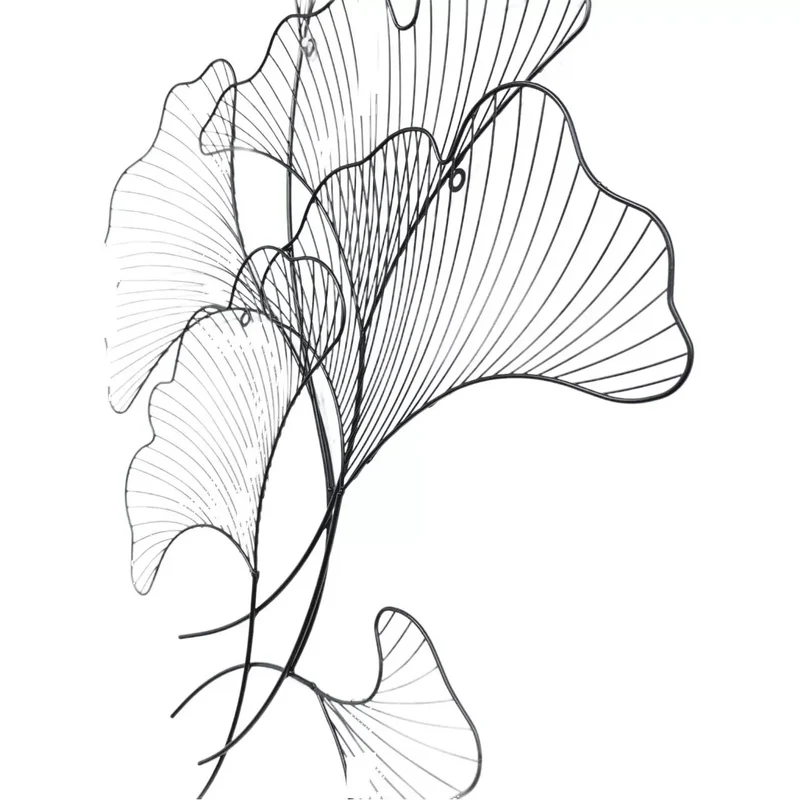 Elegante Ginkgo-Blatt Metall Wandskulptur Karnz