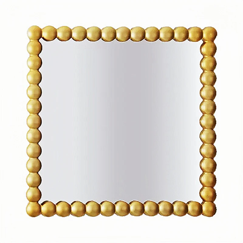 Dekorativer quadratischer Wandspiegel mit Perlenrahmen Karnz