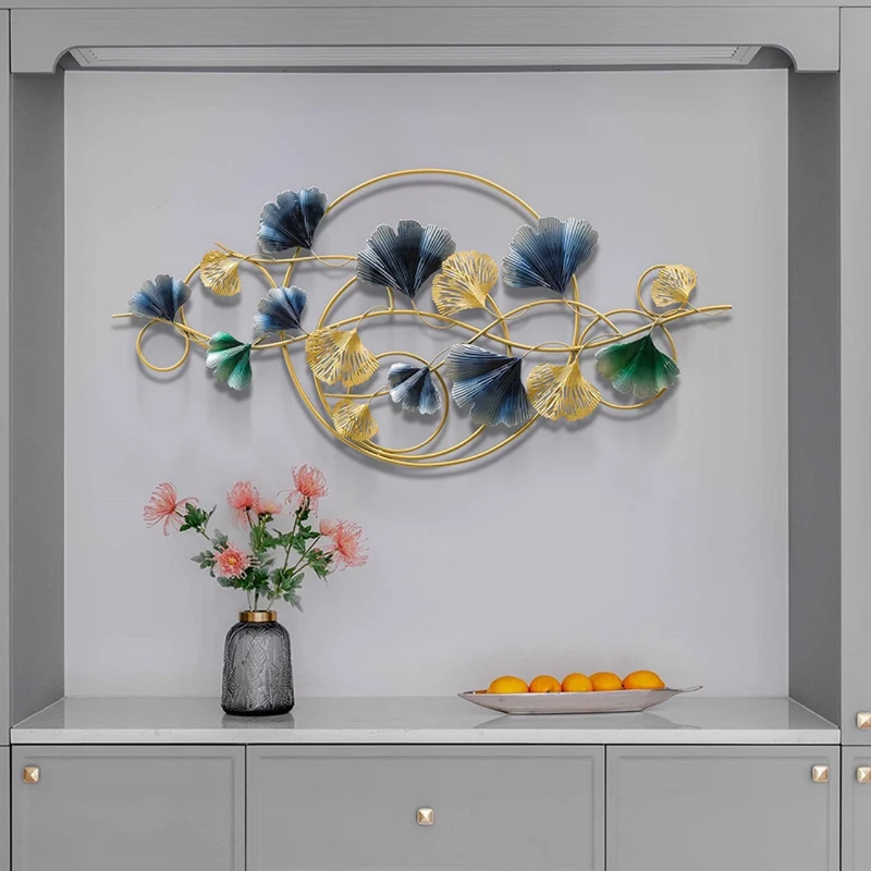 Dekorative Metall Wandkunst Skulptur mit Ginkgo Blatt Design Karnz