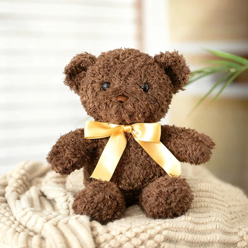 Plüsch-Teddybär mit Schleife, 25–30 cm