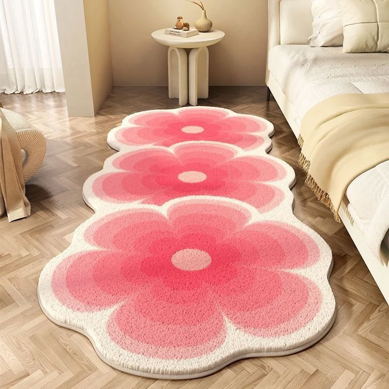 Blumen Design Plüsch Teppich