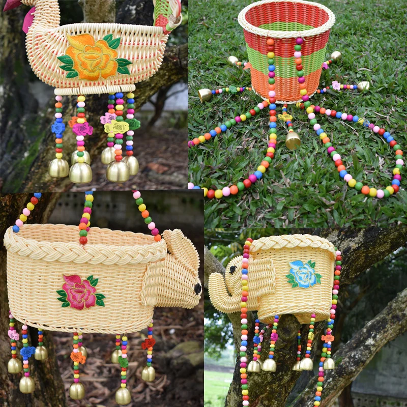 Dekorative tierförmige geflochtene hängende Korb Karnz