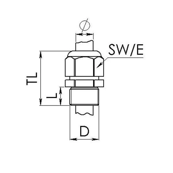 B-Ware Wiska 10101941 Kabelverschraubung Erweiterung M50 M63 Messing Kabel-Zubehör