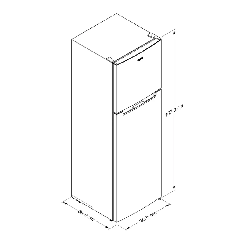 Whirlpool Refrigeradora Top Freezer 9 Pies Cúbicos, WT02409D