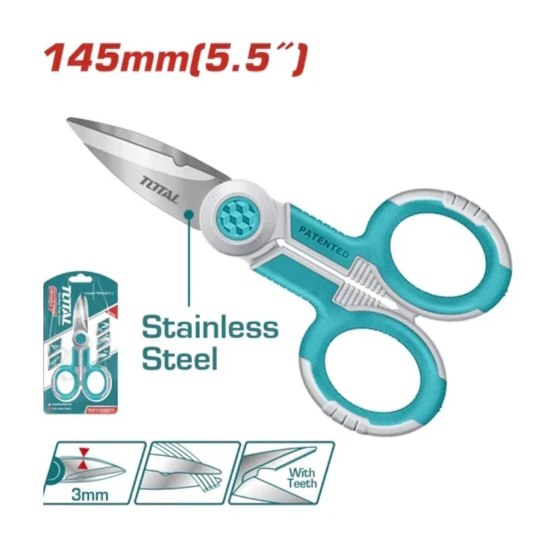 Total Tijera de Electricista 5.5", THT1155871