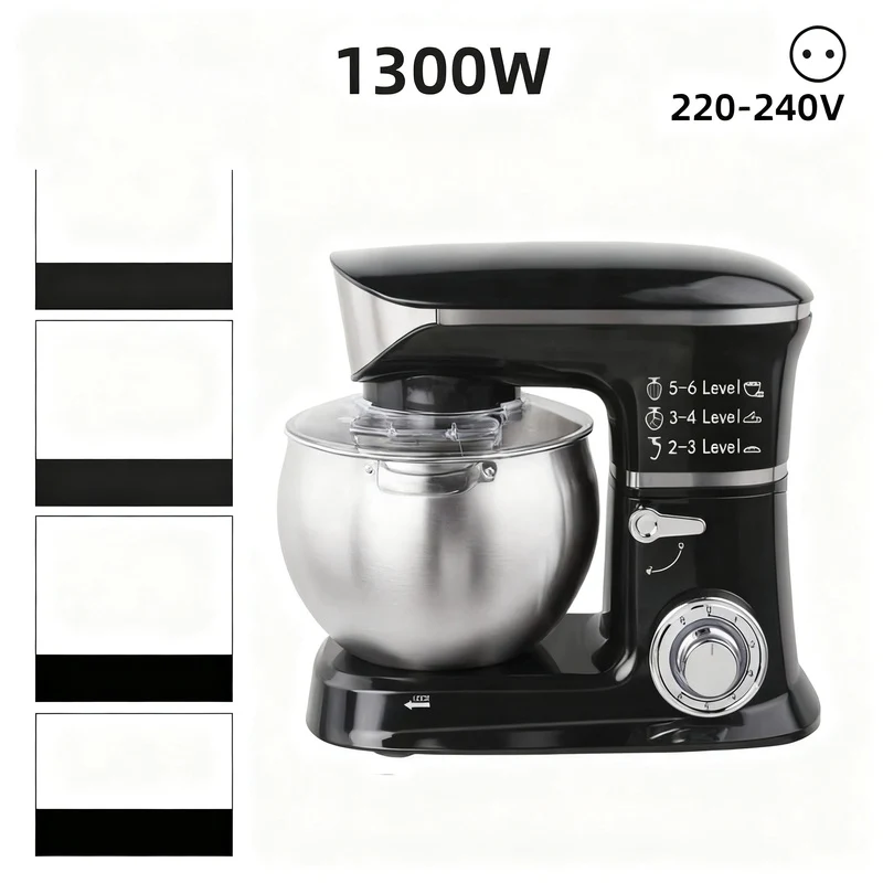 Küchenmaschine 5 L, Edelstahl, mehrere Stecker