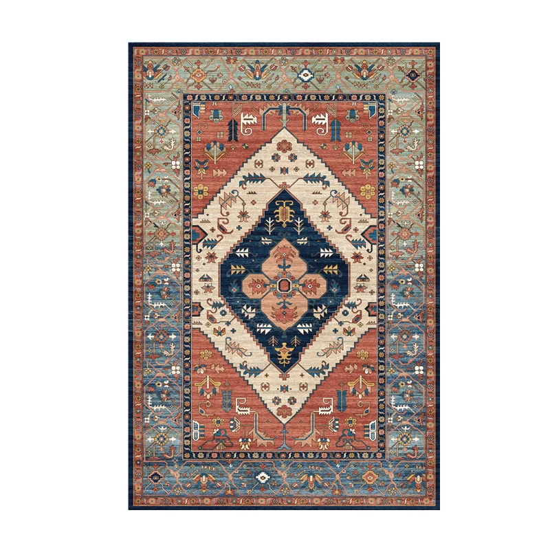 Vintage-inspirierter Blumenmuster-Teppich