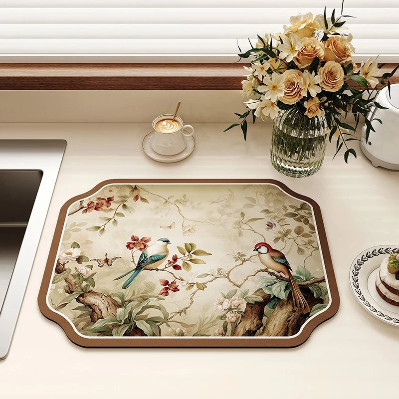 Vintage Floral Design Küchenmatte