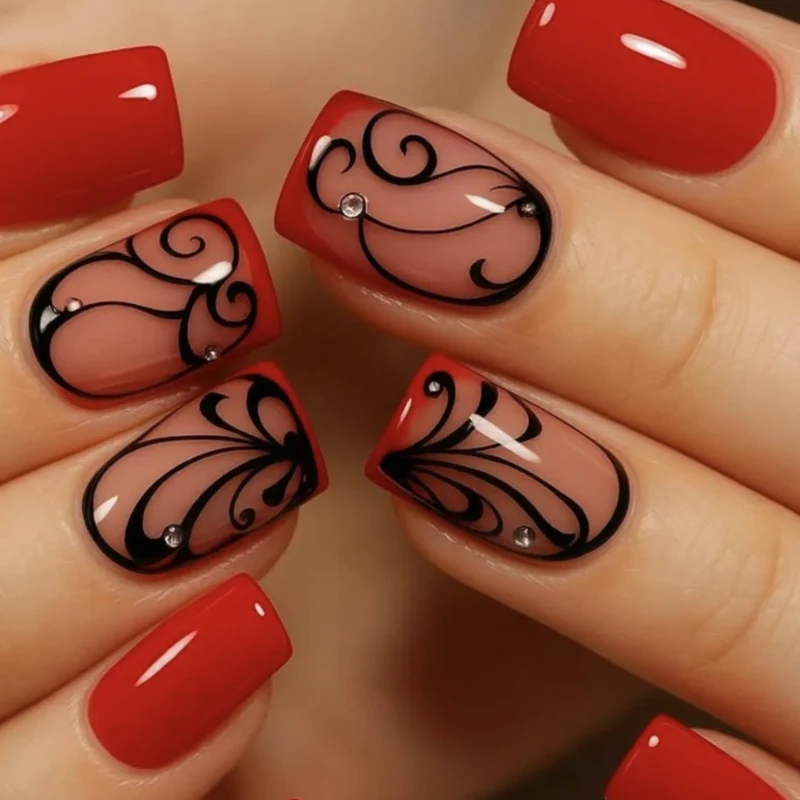 Künstlerische elegante Nagelkunstverlängerungen Karnz