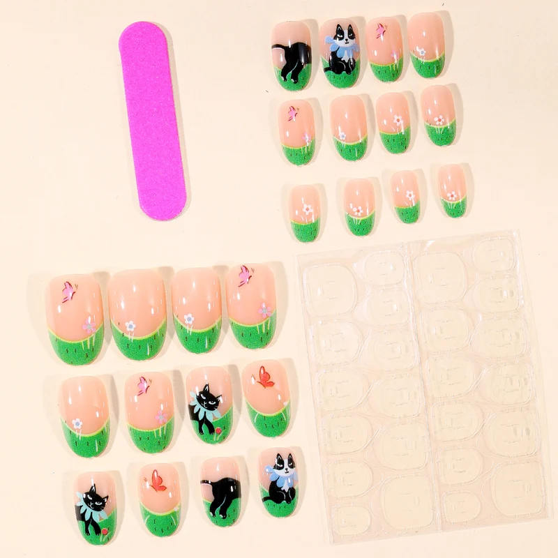 Künstlerische katzeninspiriert Nagelkunst Karnz