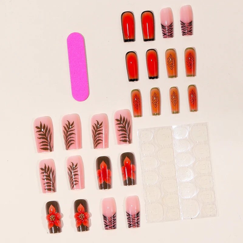 3D Floral und gemusterte Acryl-Nail Art Verlängerungen Karnz