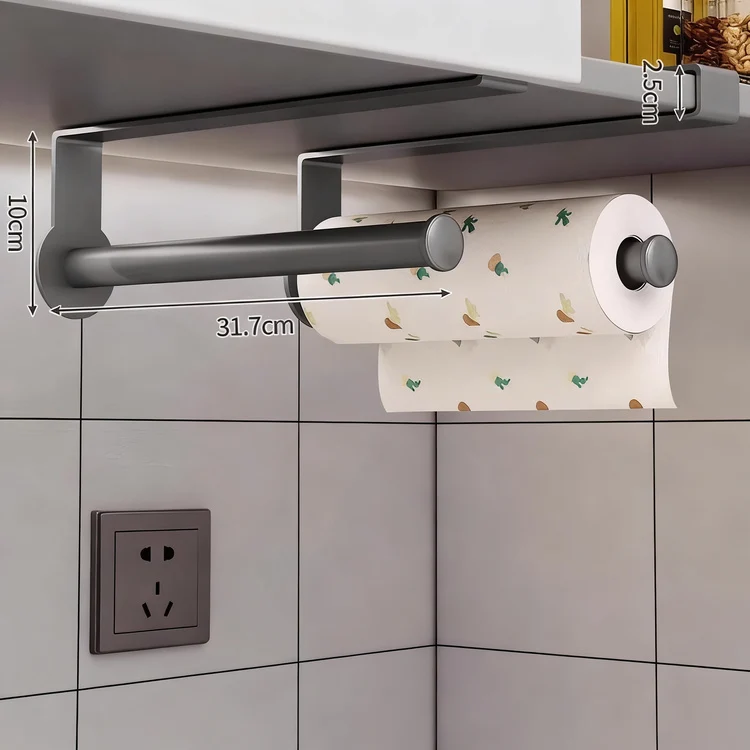 Küchenrollenhalter aus Kohlenstoffstahl, wandmontierbar